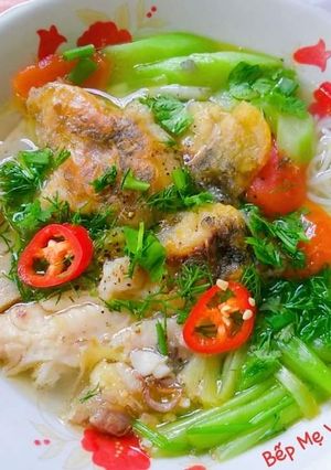 Hình của món Bún cá rô chả cá.