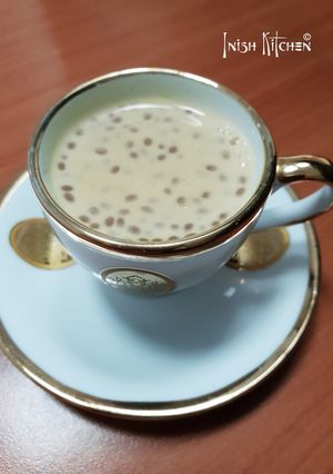 A picture of Haba Hamra custard drink.