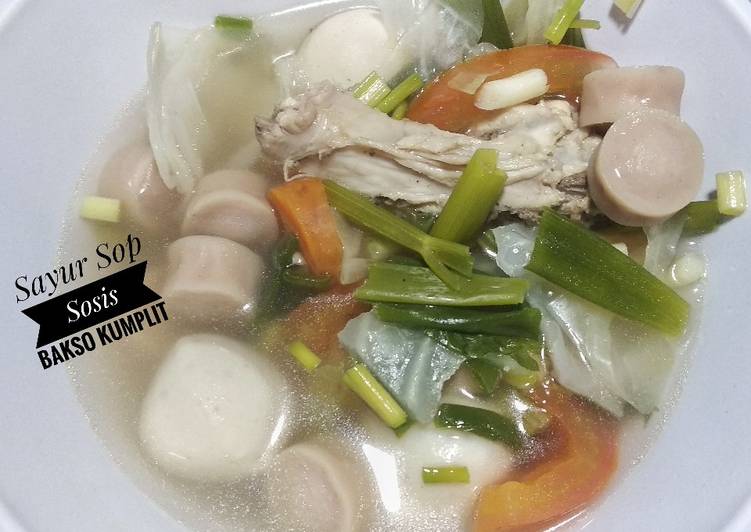 Sayur Sop Sosis Bakso Kumplit