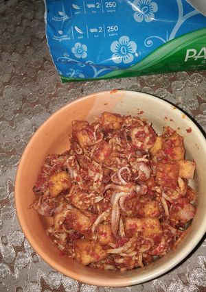 Foto resep Sambel cumi asin mix teri nasi dan tahu