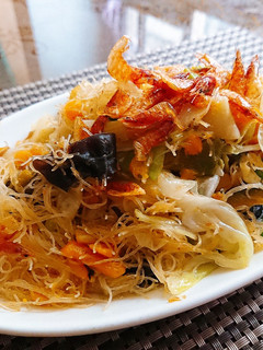 櫻花蝦炒南瓜米粉 的食譜成品照片