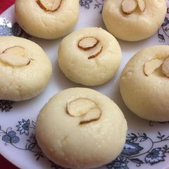 Coconut milk flavoured Sandesh A picture of Coconut milk flavoured Sandesh.