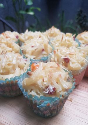 Foto resep Mac and Cheese Muffins (with prawn and smoked beef)