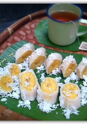 Foto resep PISANG RAI Bali tabur kelapa parut