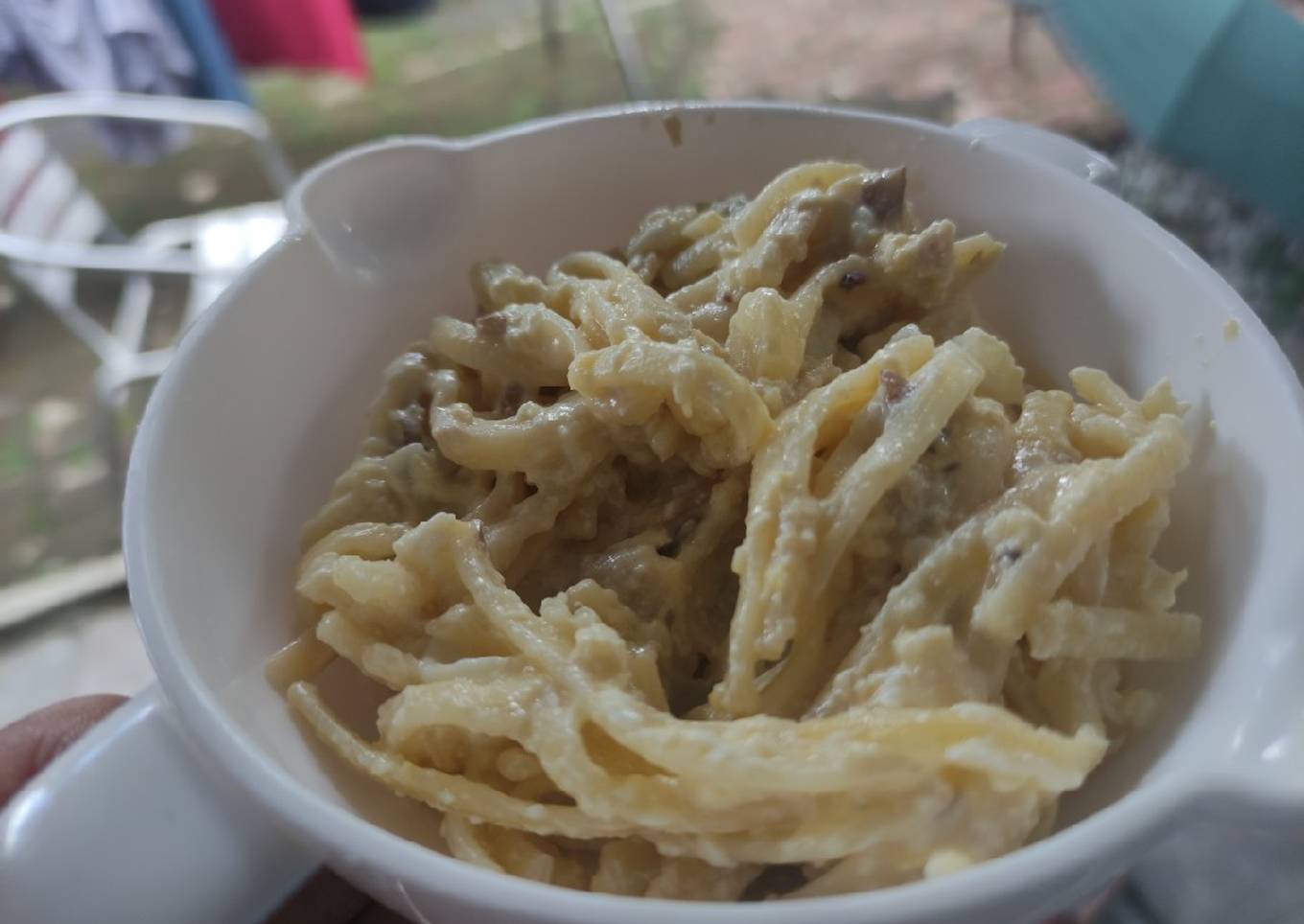 Fettucini Carbonara Tuna Jamur