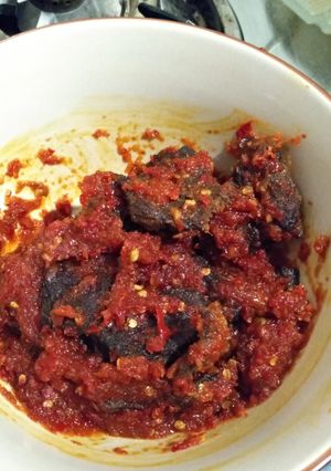 A picture of Dendeng Balado.