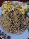 Nasi goreng ikan asin sederhana