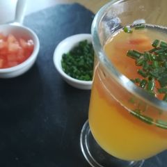 Tomato consomme A picture of Tomato consomme.
