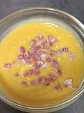 Crema de boniato, puerro y calabacín