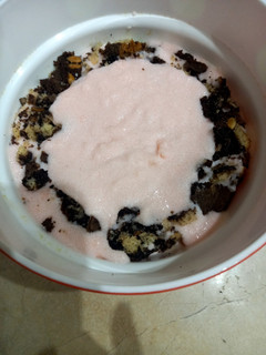 A picture of Diet kheer with cocoa cake.