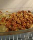 Raviolones caseros rellenos de acelga y salsa