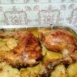 Pollo asado con patatas
