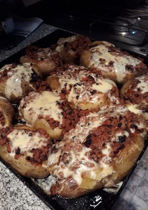 Una foto de Papa rellena