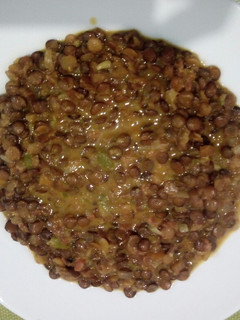 A picture of Lentils in coconut sauce.