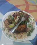 Mughalai egg stuffed murg mussallam platter