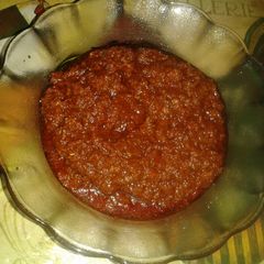 A picture of Red chilli and garlic chutney.