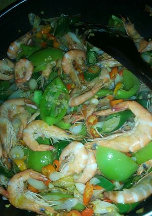 Foto resep Tumis udang&cumi asin lombok ijo