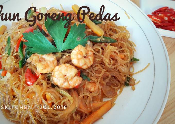 Ini dia! Bagaimana cara buat Bihun Goreng Udang Kupas Pedas Manis #by_rijan  sempurna