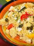 Cous cous con feta e pomodorini alla menta
