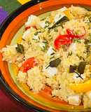 Cous cous con feta e pomodorini alla menta