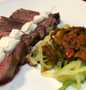 Recipe Pan Seared NY Strip with Zucchini Pesto which Delicious