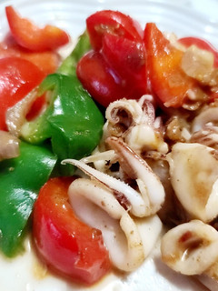 甜椒炒小魷魚 的食譜成品照片