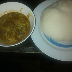 A picture of Miyan kuka with tuwo.