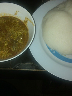 A picture of Miyan kuka with tuwo.