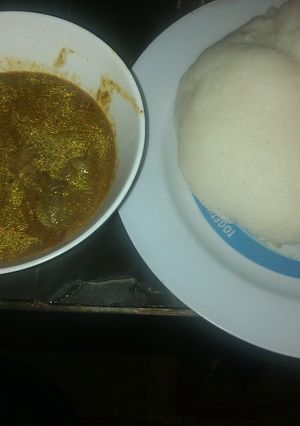 A picture of Miyan kuka with tuwo.