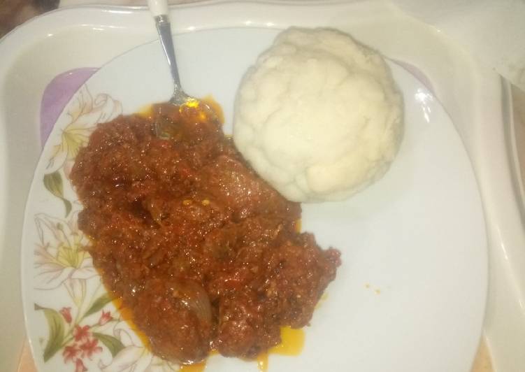 Simple Way to Make Homemade Pounded yam nd stew