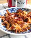 Mực sữa rim tương ớt / sa tế