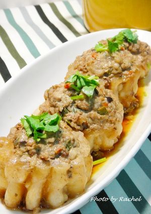 苦瓜鑲肉 的食譜成品照片