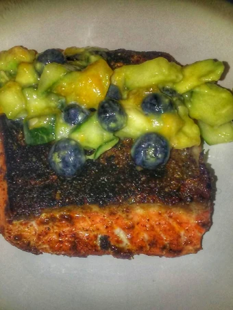 Easy Way Prepare Recipe Chili Salmon with Mango Cucumber Salsa that is Really Delicious, Perfect}
