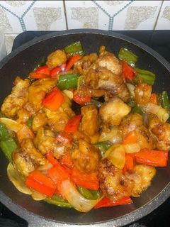 Una foto de Pollo agridulce estilo chino