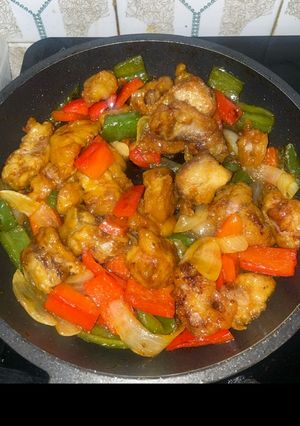 Una foto de Pollo agridulce estilo chino