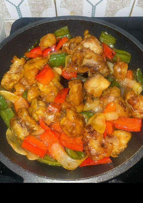 Una foto de Pollo agridulce estilo chino
