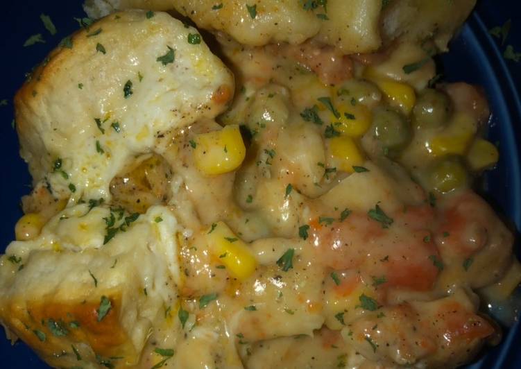 Steps to Prepare Any-night-of-the-week 1-Pan Easy Chicken Pot Pie Bake
