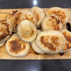 A picture of The BEST ROYAL English Muffins - using sourdough starter - its worth the Effort :) - ENJOY.