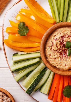 A picture of Veggies with Smoked Tofu Spread Dip.