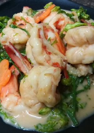 รูปของ กุ้งชะอมผัดกะทิ