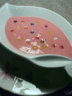 Una foto de Mousse natural de fresas y melón