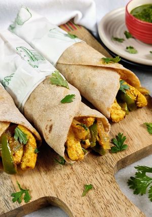A picture of Healthy Paneer Capsicum Rolls.
