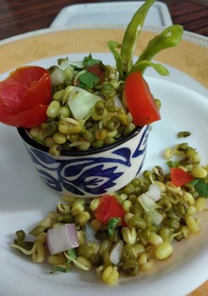A picture of Protein packed sprouted moong beans.