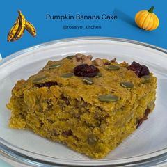 A picture of 🎃 Pumpkin Banana Cake – Healthy Treat | Wholesome Plant-Based.