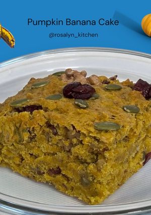 A picture of 🎃 Pumpkin Banana Cake – Healthy Treat | Wholesome Plant-Based.