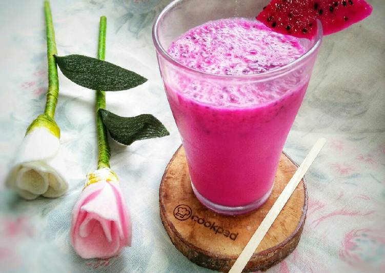 Resep Smoothies Buah Naga Oleh RatuAthor - Cookpad