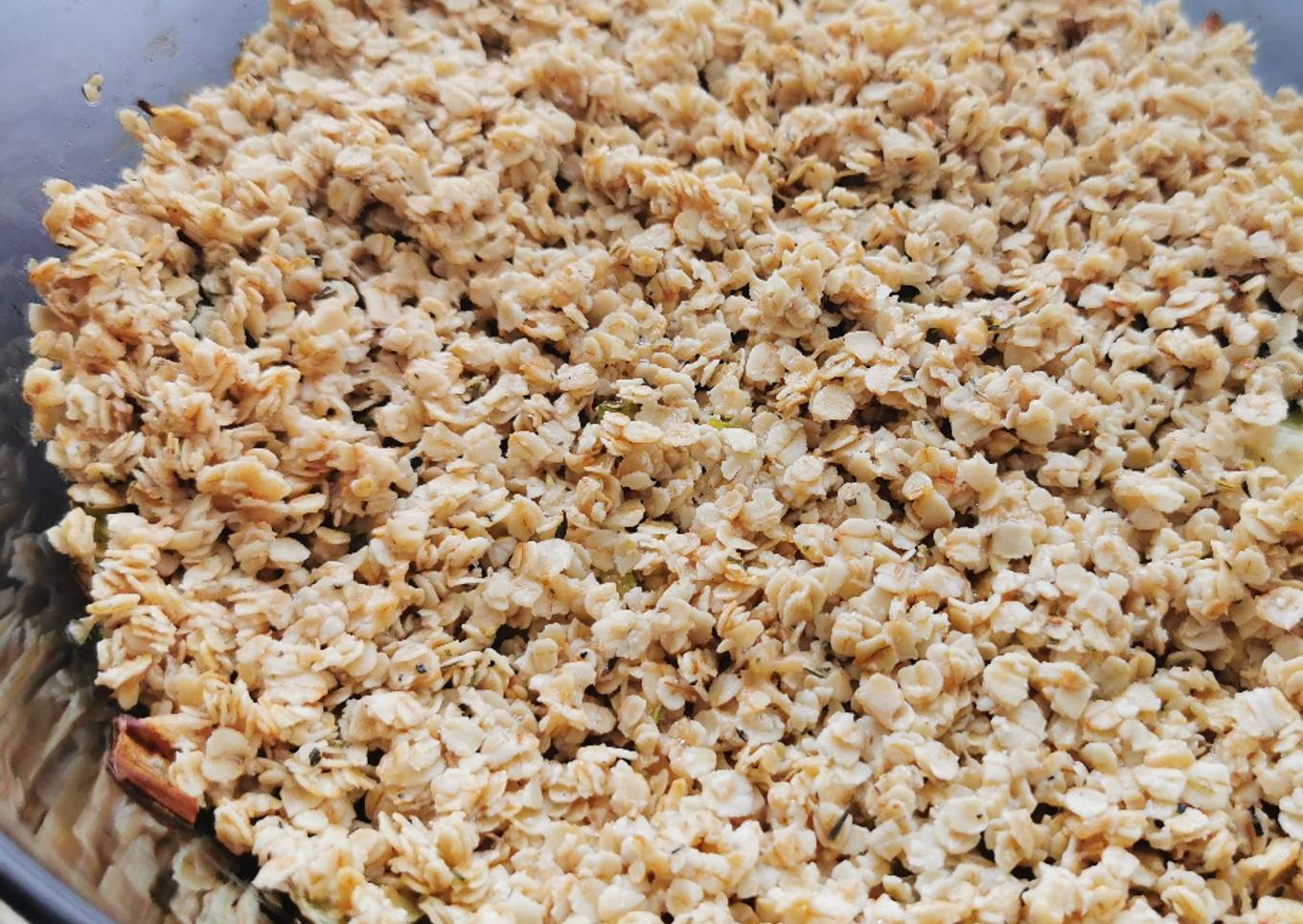 Crumble salé healthy aux poireaux