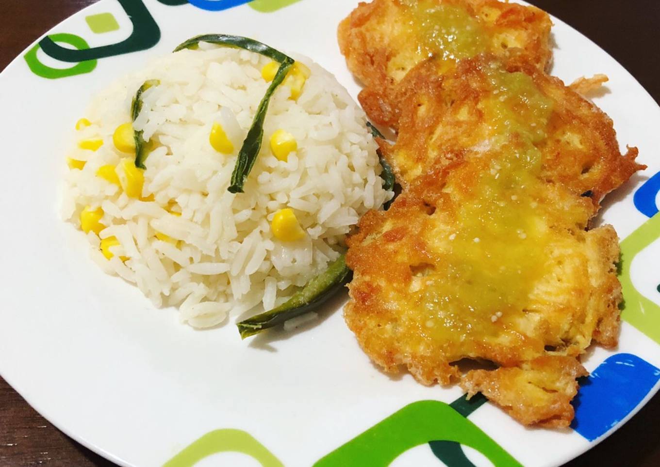 Tortitas de pollo con salsa verde