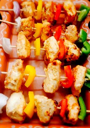 A picture of Keto Chicken Malai kebab.