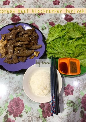 Foto resep Korean beef blackpepper teriyaki